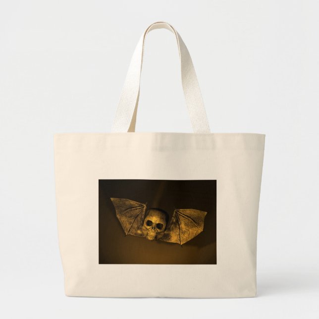 Bat Skull Large Tote Bag (Front)