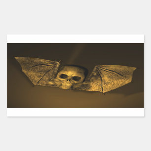 Bat Skull Rectangular Sticker