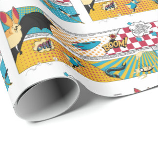 Bat Superhero Wrapping Paper
