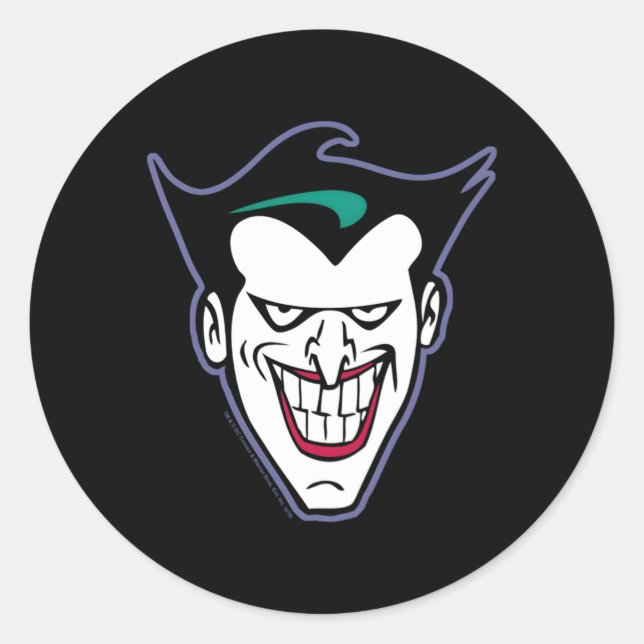 Bat The Animated Series Joker Face Classic Round Sticker (Front)