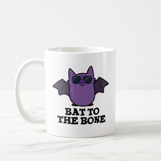 Bat To The Bone Funny Animal Pun  Coffee Mug (Left)