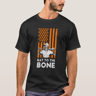 Bat to the Bone Halloween Baseball Skeleton Baseba T-Shirt