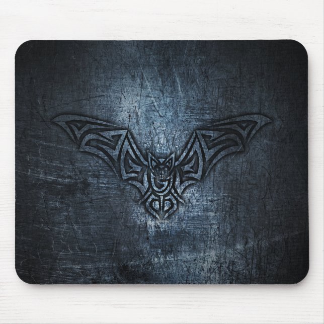 Bat Tribal Steel Metallic Mouse Mat (Front)