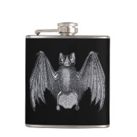 Bat Vintage Horror Stainless Steel Vinyl Flask