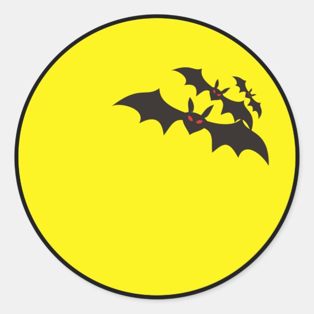 bat Vollmond Classic Round Sticker (Front)