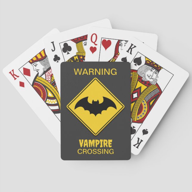 Bat Warning Halloween Playing Cards (Back)