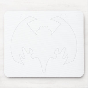 Bat White The MUSEUM Zazzle Gifts Mouse Mat