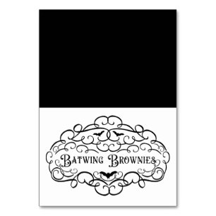 Bat wing Brownies Vintage Halloween Food Tent Table Number