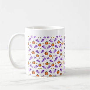 Bat Wing Pumpkin Seamless Pattern Art Coffee Mug