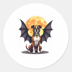 Bat Wings Boxer Classic Round Sticker