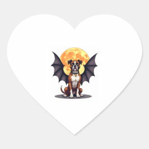 Bat Wings Boxer Heart Sticker