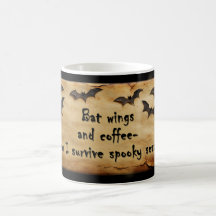 Bat Wings & Coffee Halloween Mug