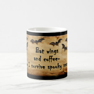 Bat Wings & Coffee Halloween Mug