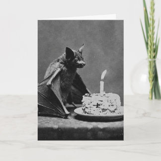 Bat with Birthday Cake Card