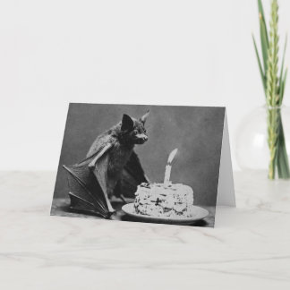 Bat with Birthday Cake Card