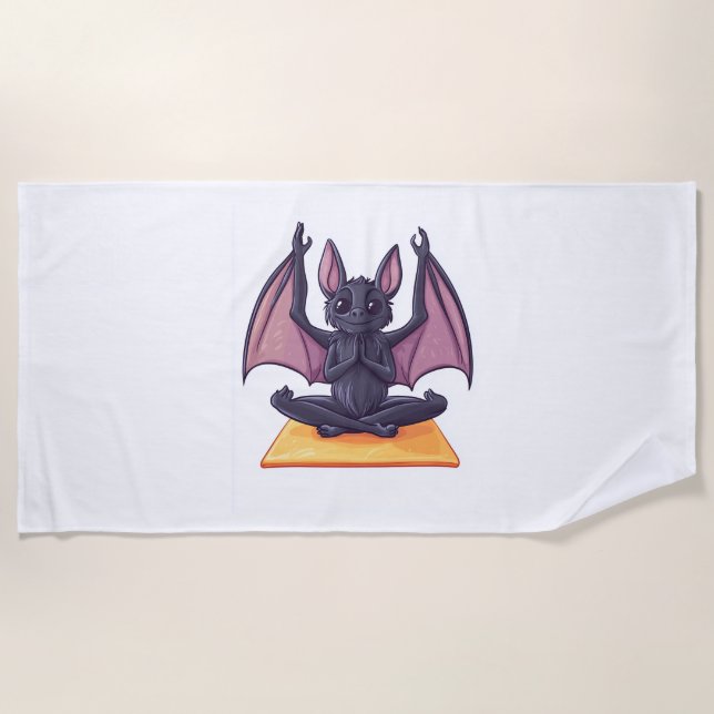 Bat Yoga Flow Beach Towel (Front)
