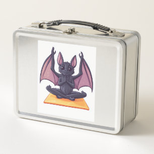 Bat Yoga Flow Metal Lunch Box