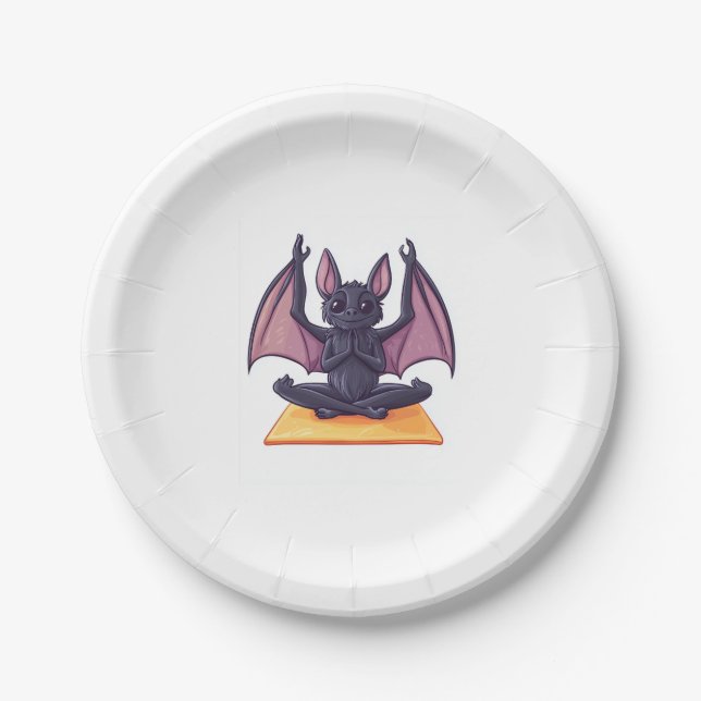 Bat Yoga Flow Paper Plate (Front)