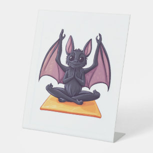 Bat Yoga Flow Pedestal Sign