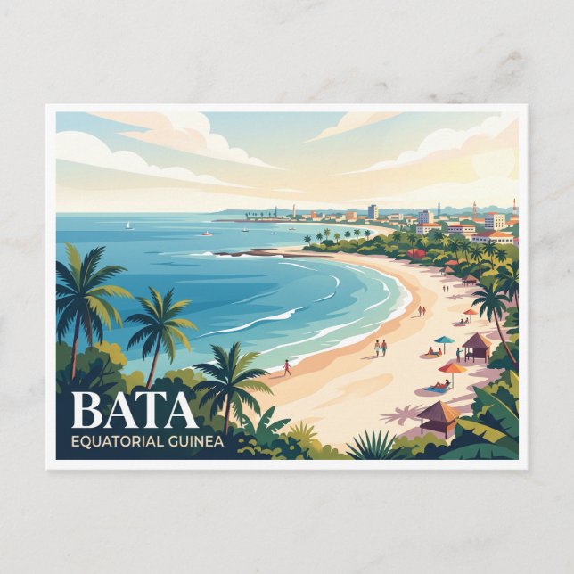 Bata Coast Equatorial Guinea Postcard (Front)