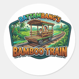 BATAMBANG'S BAMBOO TRAIN CLASSIC ROUND STICKER