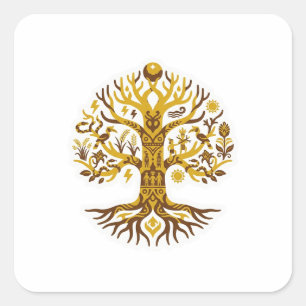 Batang Garing (Tree of Life) Square Sticker