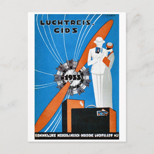 Batavia Dutch Indies Vintage Travel Poster Postcard (Front)