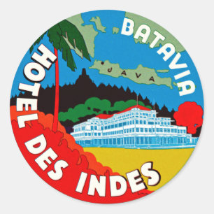 Batavia Hotel Des Indies Classic Round Sticker
