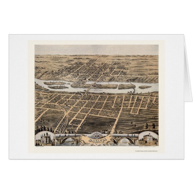Batavia, IL Panoramic Map - 1869 (Front Horizontal)