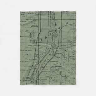 BATAVIA ILLINOIS 1871 MAP FOX RIVER VALLEY FLEECE BLANKET