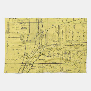 BATAVIA ILLINOIS 1871 MAP FOX RIVER VALLEY TEA TOWEL