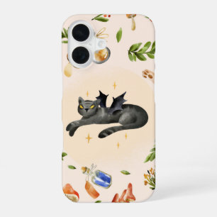 Batcat Magic – Cute Witchy Halloween iPhone 16 Case