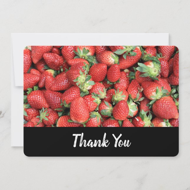 Batch of Red Juicy Strawberries Thank You Card (Front)