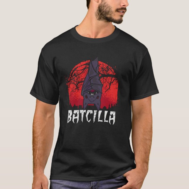 Batcilla Bat Blood Suction Halloween Scary Virus T-Shirt (Front)