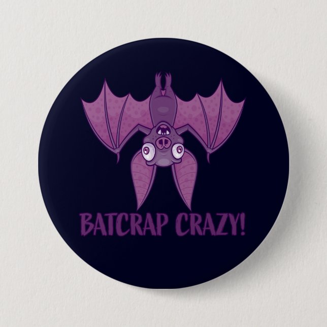 Batcrap Crazy Wacky Cartoon Bat 7.5 Cm Round Badge (Front)