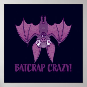 Batcrap Crazy Wacky Cartoon Bat Poster