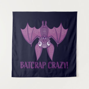 Batcrap Crazy Wacky Cartoon Bat Tapestry
