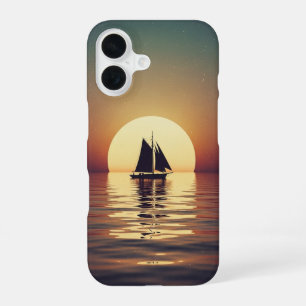 Bateau rétro sur mer calme iPhone 16 case