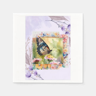 Baterfly ecru  napkin 