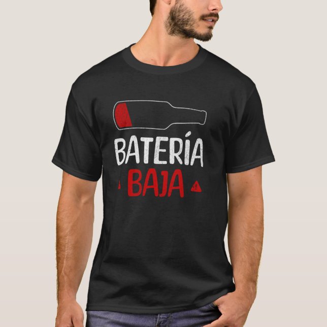 Batería Baja Cerveza Caña Aquí T-Shirt (Front)