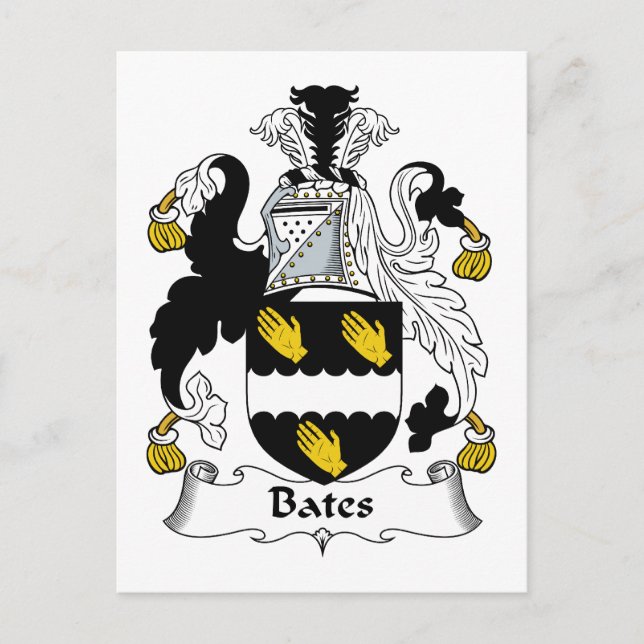 Bates Family Crest Postcard (Front)