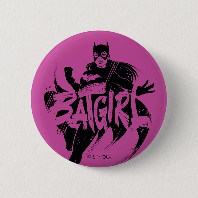 Batgirl Ink Brush Name 6 Cm Round Badge (Front)