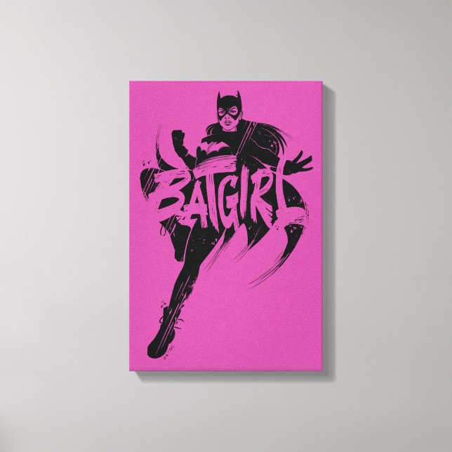 Batgirl Ink Brush Name Canvas Print (Front)