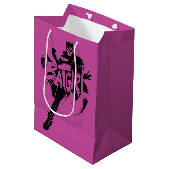 Batgirl Ink Brush Name Medium Gift Bag (Front Angled)