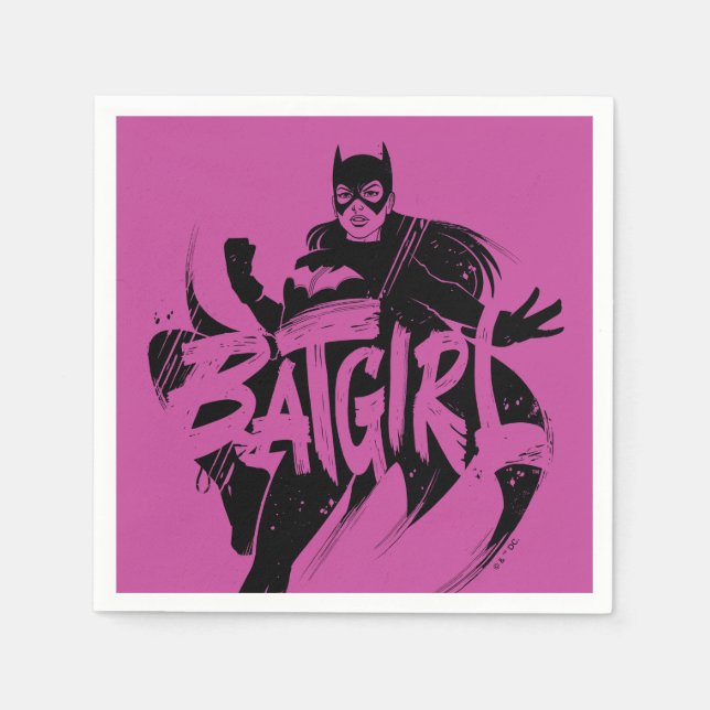 Batgirl Ink Brush Name Napkin (Front)