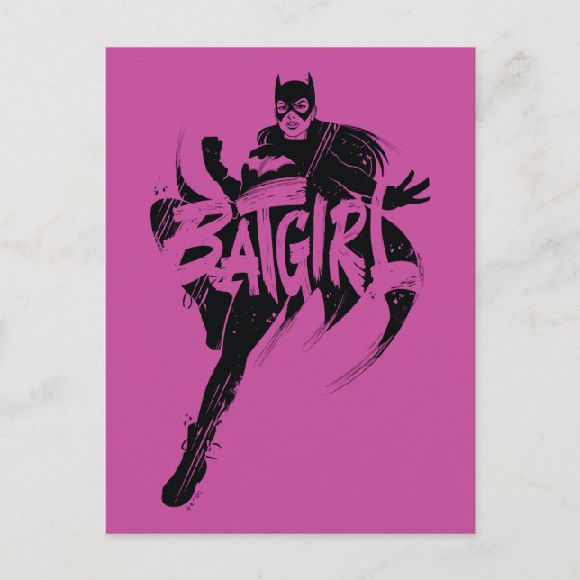 Batgirl Ink Brush Name Postcard (Front)