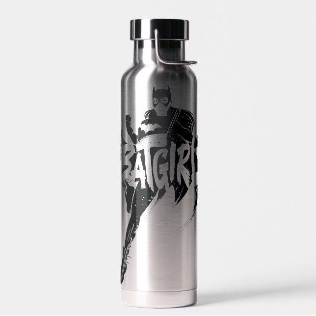 Batgirl Ink Brush Name Water Bottle (Left)