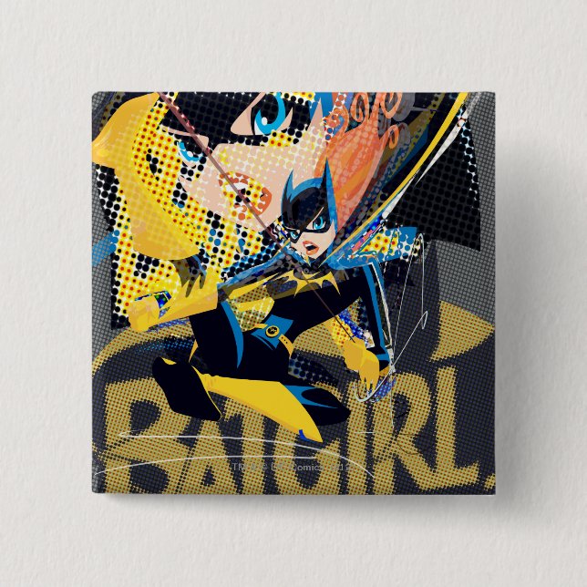 Batgirl Swinging Kick 15 Cm Square Badge (Front)