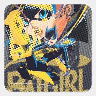 Batgirl Swinging Kick Square Sticker