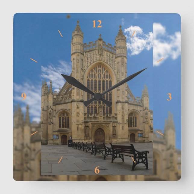 Bath Abbey. Square Wall Clock (Front)